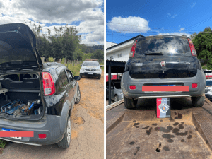 Veículo recuperado em Vargem (Foto: Divulgação / Polícia Militar)