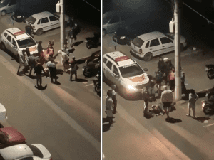Conflito entre PM e moradores é registrado em Atibaia (Foto: Reprodução / Redes sociais)