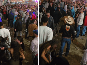Trechos da briga em Joanópolis divulgadas nas redes sociais (Foto: Reprodução / Redes Sociais)