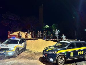 Drogas com destino Santos foram apreendidas pela PRF e PRM (Foto: Reprodução / PRF)