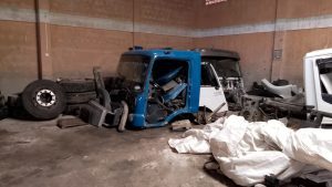 Depósito de desmanche de caminhões foi encontrado em Mogi Guaçu (Foto: Divulgação / Polícia Civil)
