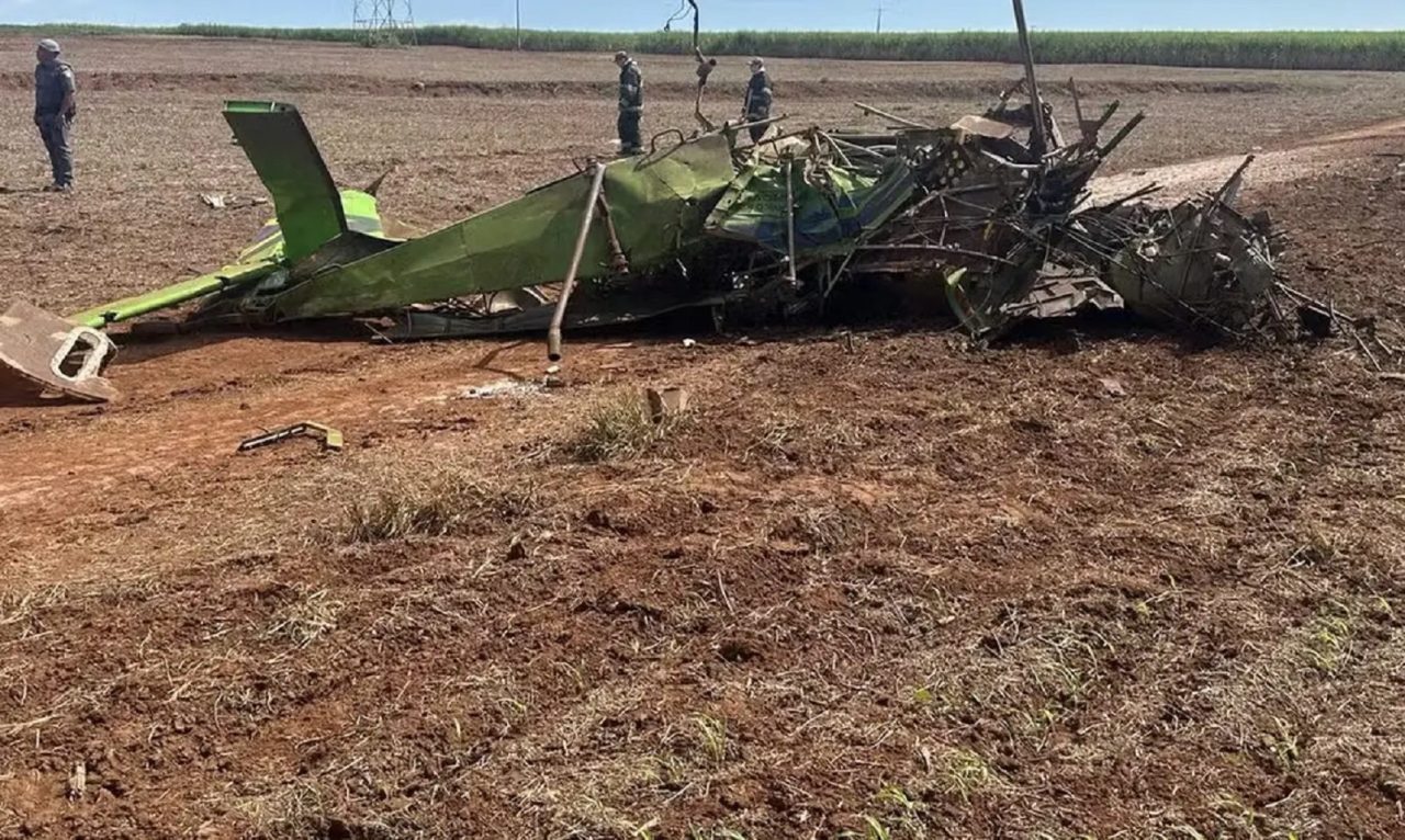 Piloto morreu após queda de avião no interior de São Paulo Defesa Civil