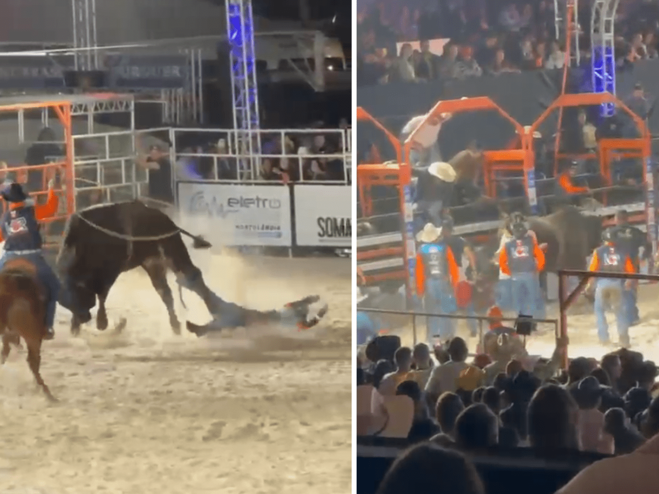 Festa do Peão de Hortolândia, peão fica ferido por causa do touro (Foto: Arquivo Pessoal)