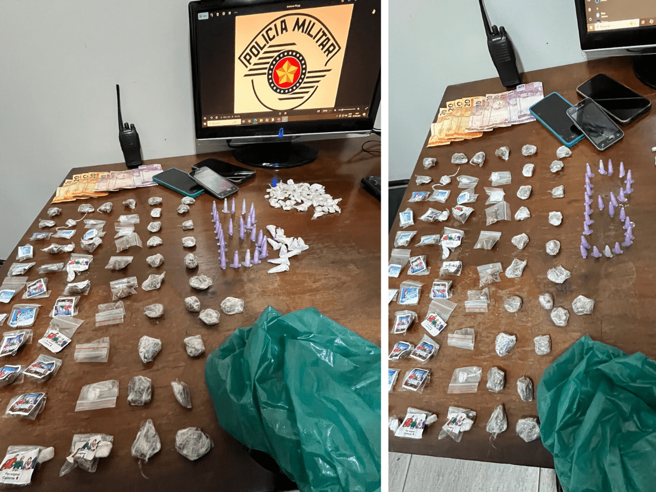 PM apreende grande quantidade de drogas na região bragantina (Foto: Reprodução / PM)