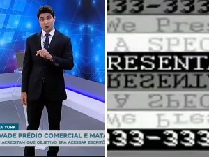Vídeo: mensagens subliminares interrompem telejornal da Record (Foto: reprodução)