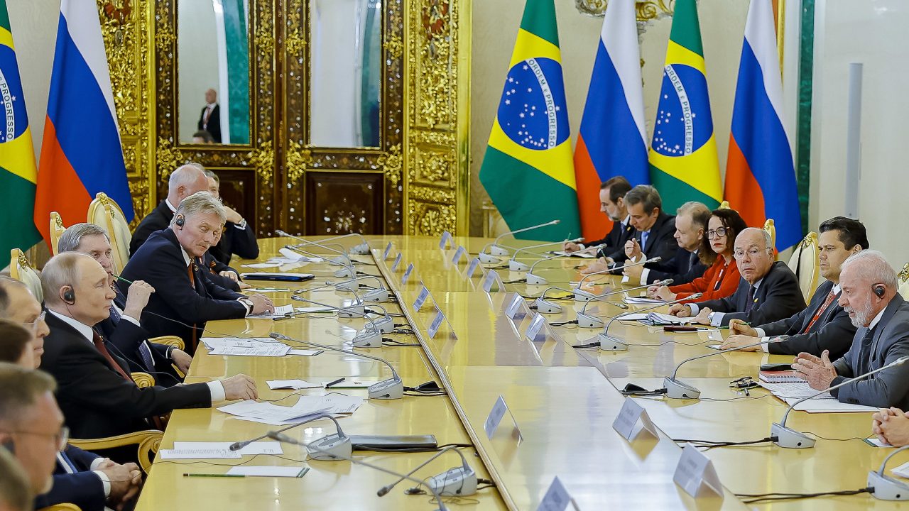 Putin e Lula frente a frente (Foto: Ricardo Stuckert / PR)