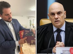 Marcos do Val e Alexandre de Moraes (Foto: redes sociais / Ton Molina/STF)