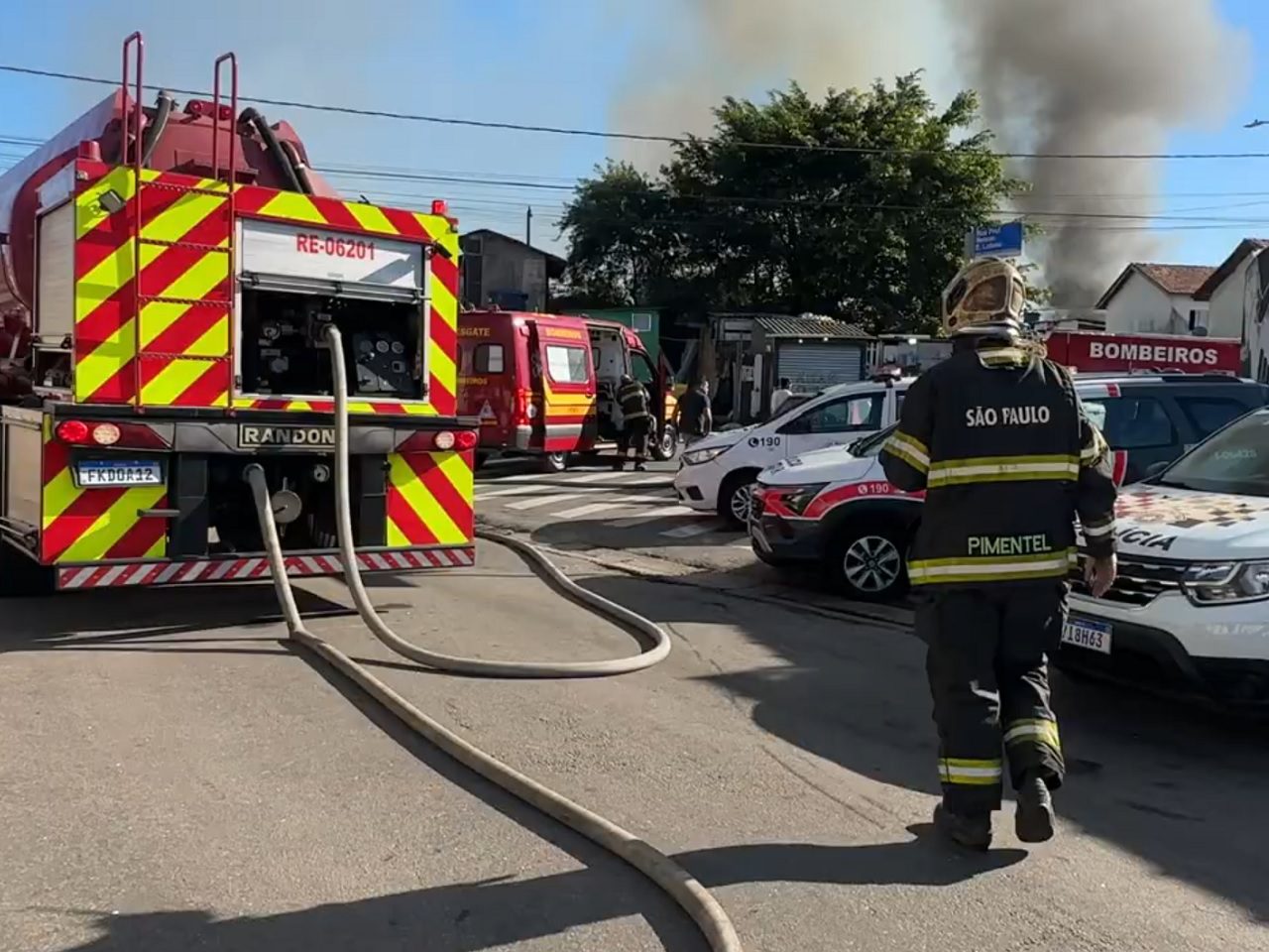 Incêndio Corpo de Bombeiros Santos Zona Noroeste Última Ponte VTV Reprodução