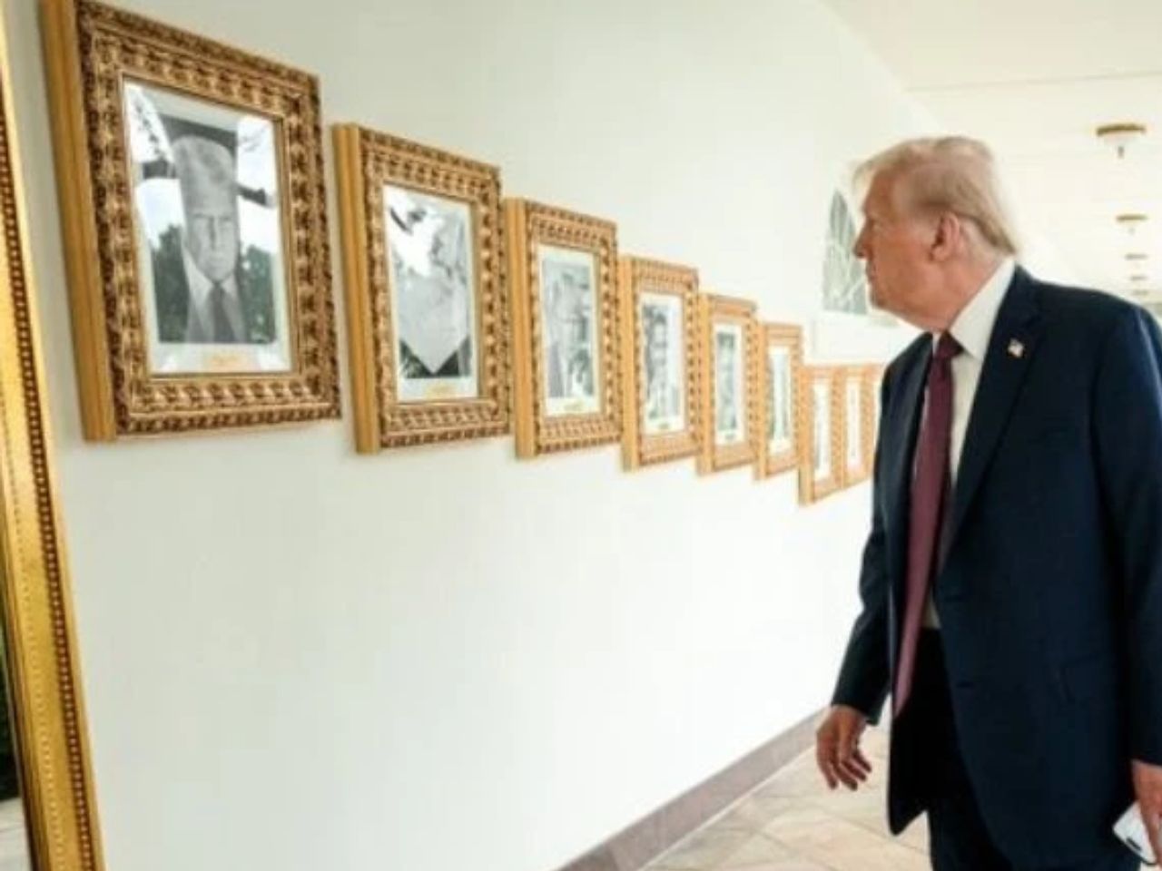 Trump substitui retrato de Biden por quadro de "caneta automática" (Foto: Divulgação / Casa Branca)