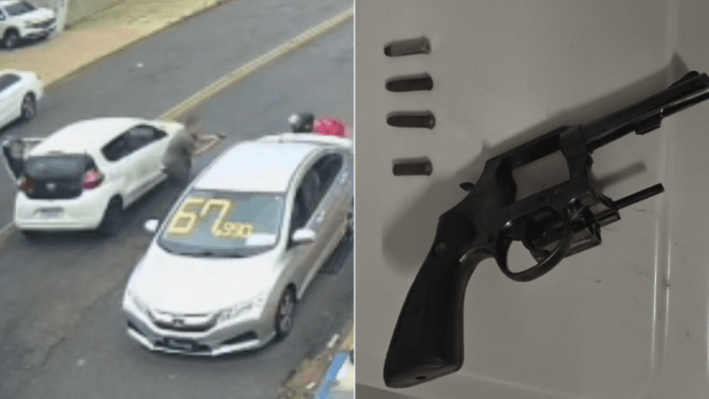Homem tenta atirar na ex-companheira, mas é baleado por guarda civil de folga; VÍDEO