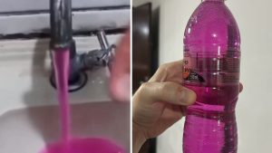 Água com coloração rosa surpreende moradores de Itu (SP) e CIS orienta descarte imediato (Foto: redes sociais)