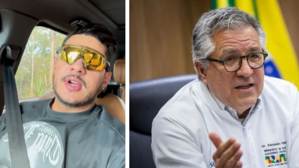 Rapper Hungria está internado intoxicado por metanol, diz ministro (Foto: redes sociais / Ministério da Saúde)