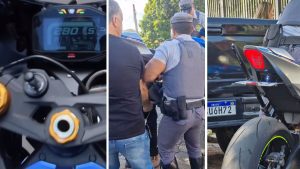 Motociclista que acelerava a mais de 260 km/h no Circuito das Águas é alvo de operação (Foto: Divulgação / Polícia Civil)
