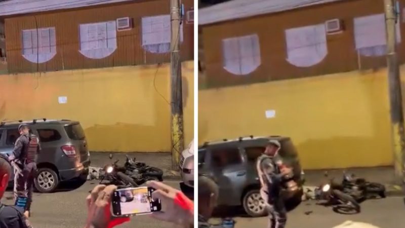 Suspeito morre e outro é baleado após assalto a mulheres no litoral de SP; policial de folga interveio (Foto: Praia Grande Mil Grau / Imagens cedidas)