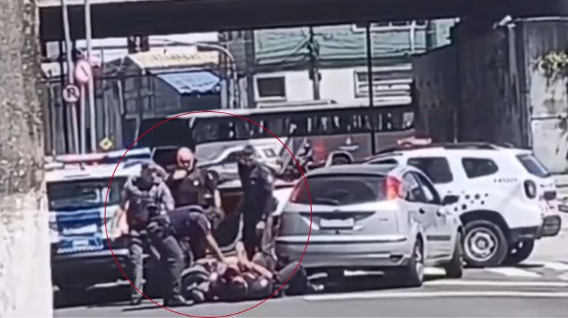 Homem atropela guarda da GCM e resiste à abordagem após confusão em Praia Grande; VÍDEO