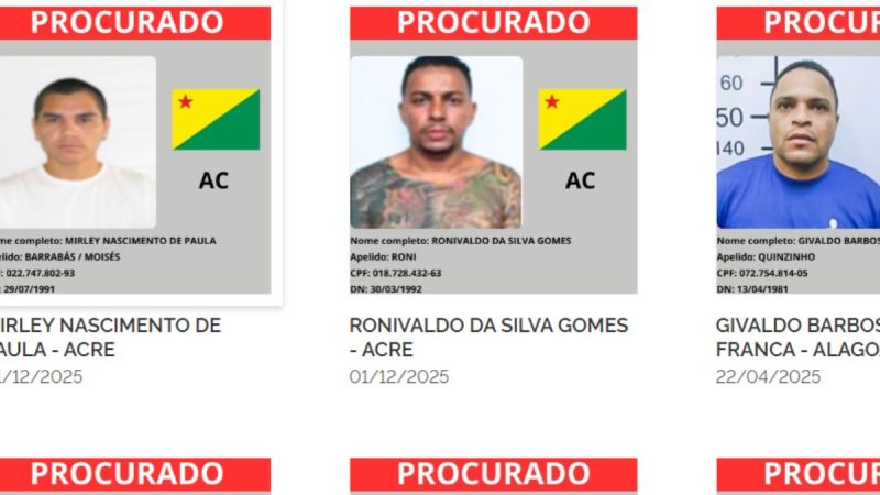 Governo divulga lista dos criminosos mais procurados do Brasil; veja quem são