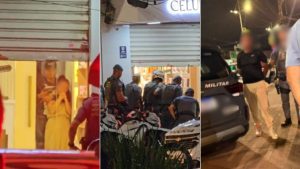 Homem aponta arma para cabeça de mulher durante assalto à loja em Cubatão; VÍDEO