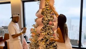 Bruna Biancardi mostra detalhes da árvore de Natal da família