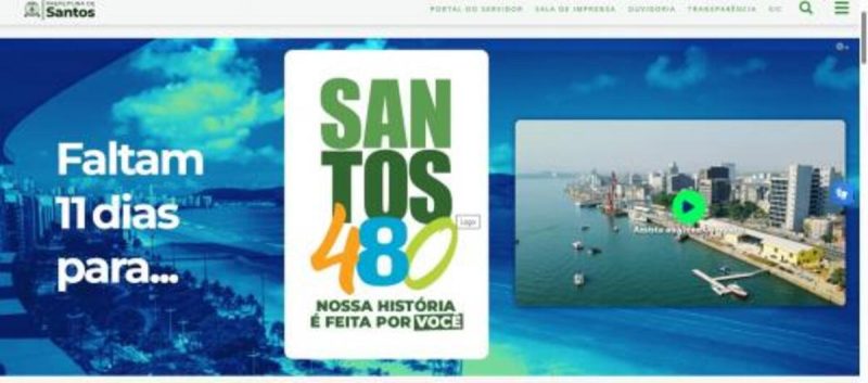 Santos lança portal interativo em celebração aos 480 anos da cidade