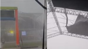 Vendaval no carnaval em Paulínia