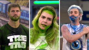 Tadeu Schmidt no telão do Sincerão BBB 26 durante dinâmica de discussões pesadas e intervenção ao vivo na temporada.