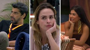 Juliano Floss, Jonas Sulzbach e Gabriela no BBB 26 após formação do Paredão e madrugada de análises.