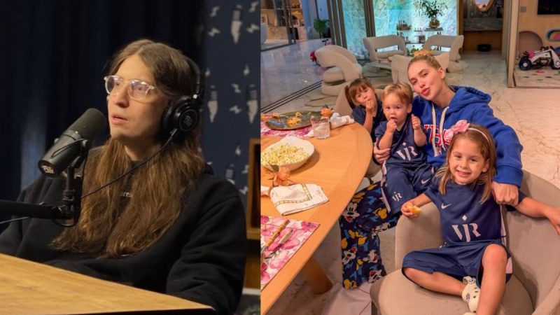 Smartphone em tripé filmando criança brincando, destacando a regulamentação da Lei Felca para influenciadores mirins.
