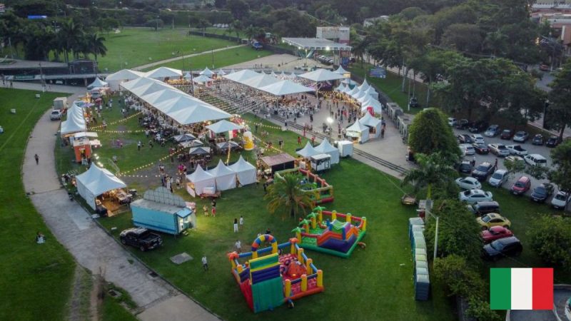 Público aproveitando gastronomia e cultura na Festa Italiana Viva La Nostra Gente em Campinas.