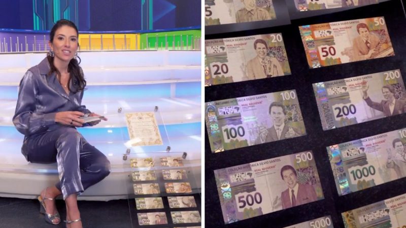 Silvio Santos sorrindo em destaque na coleção especial de produtos oficiais lançada pelo SBT.