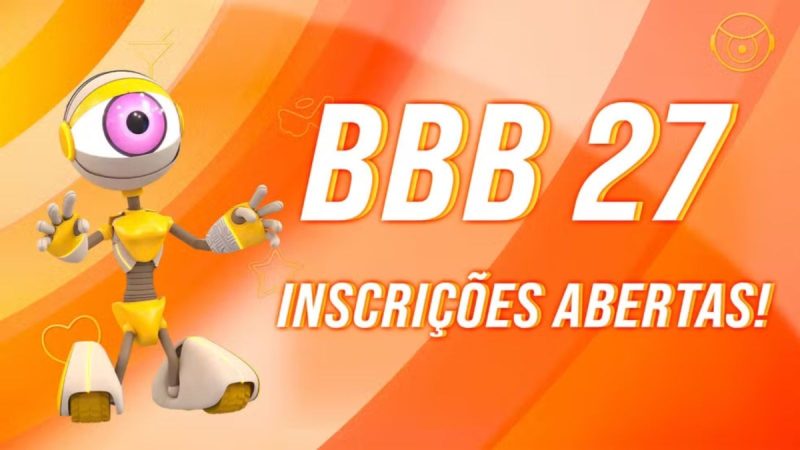 Logotipo oficial do BBB 27 em destaque para o período de inscrições do reality show da TV Globo.