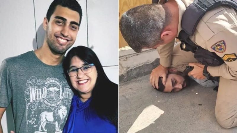 Julgamento de homem acusado de matar a própria mãe por herança no Fórum de Guarujá, litoral de São Paulo.
