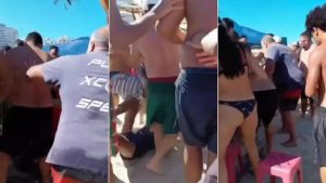 Adolescente espancado na faixa de areia em Praia Grande após furto de celular no litoral de São Paulo.