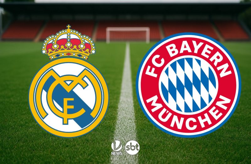 Confronto Real Madrid x Bayern de Munique pela Champions League no estádio Santiago Bernabéu.