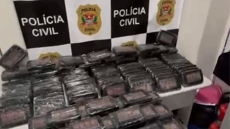 Policia Cívil apreende 181kg de cocaína na Vila Mathias, em Santos