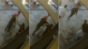 Mulher agredida com soco no rosto por ex-companheiro em Praia Grande, litoral de São Paulo.