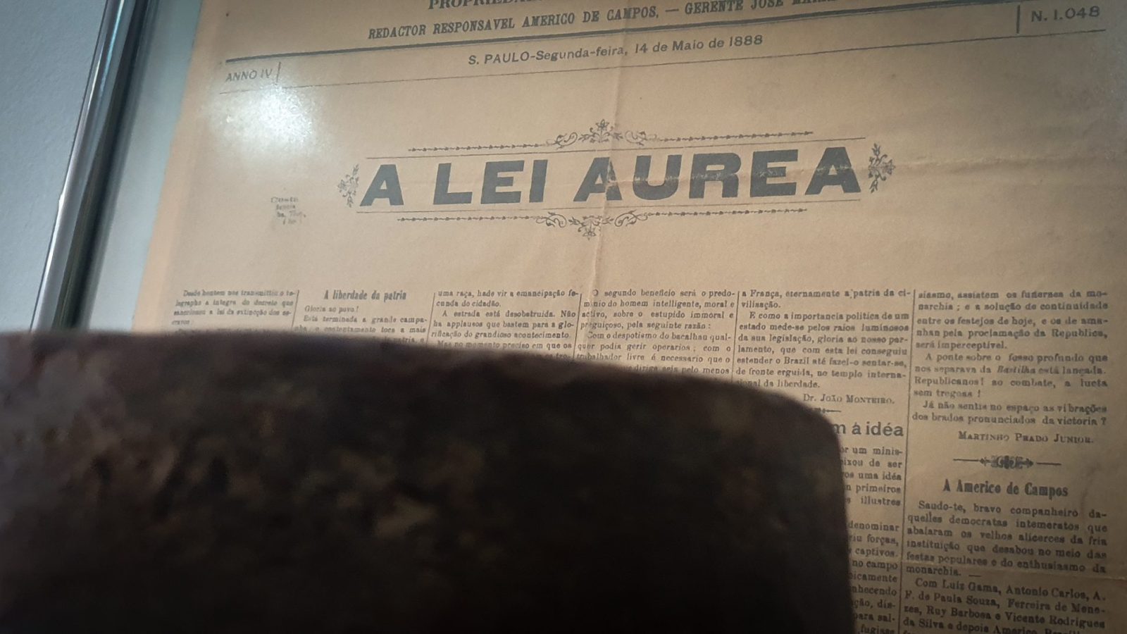 13 de maio e a promulgação da Lei Áurea no Brasil (Foto: Iago Y. Seo)