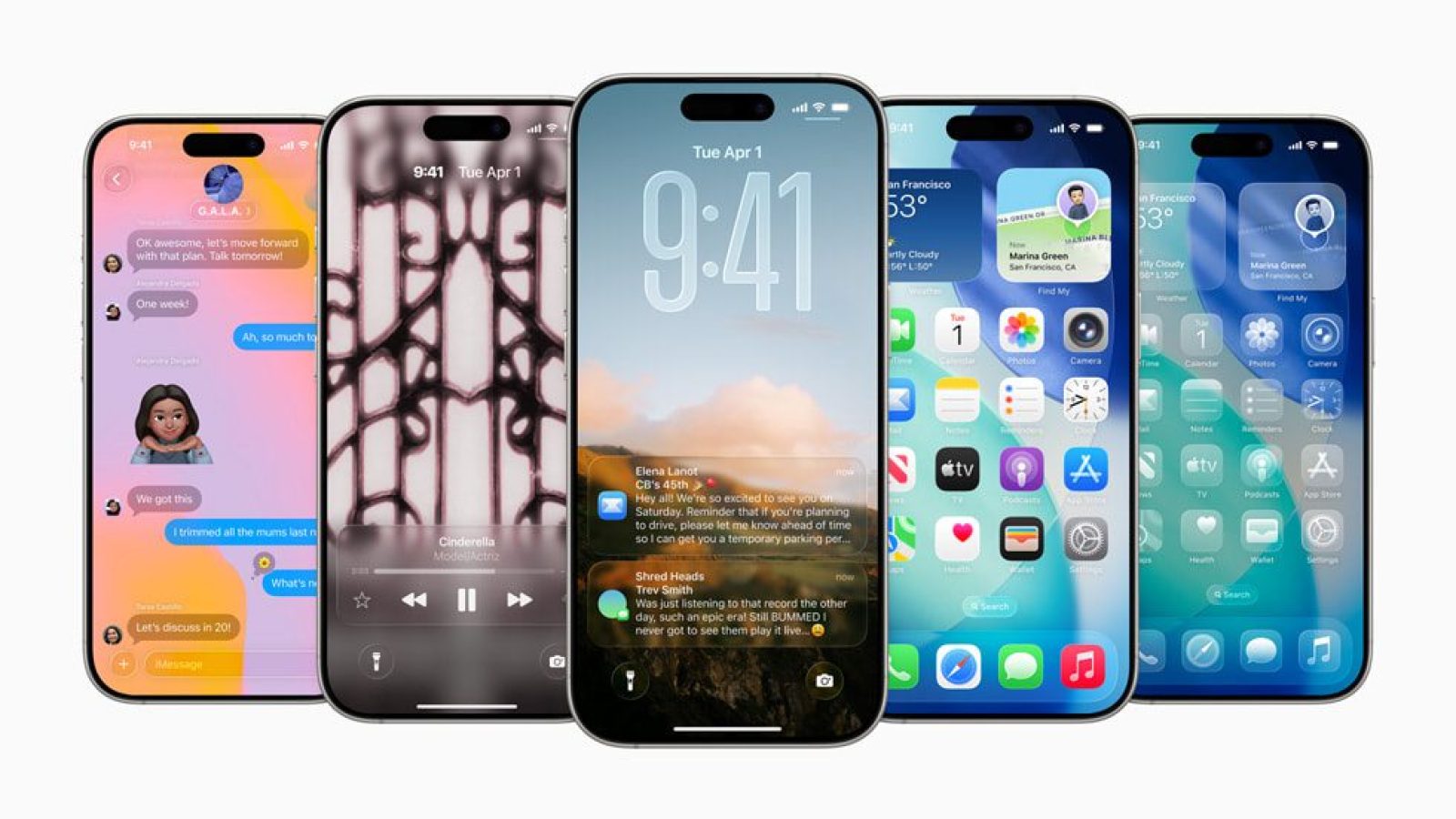 Interface do iOS 26 com visual Liquid Glass e widgets adaptativos