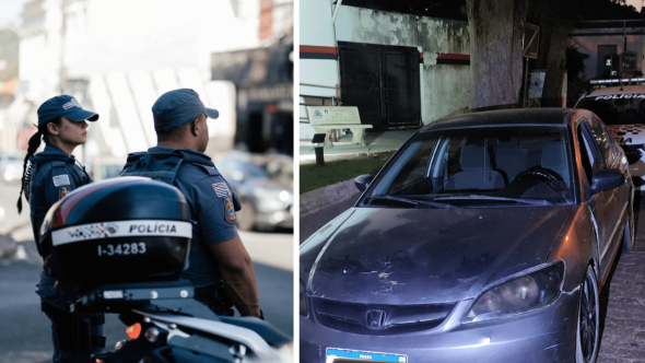 Dois veículos foram recuperados pela polícia militar na região bragantina (Foto: Reprodução / PM)