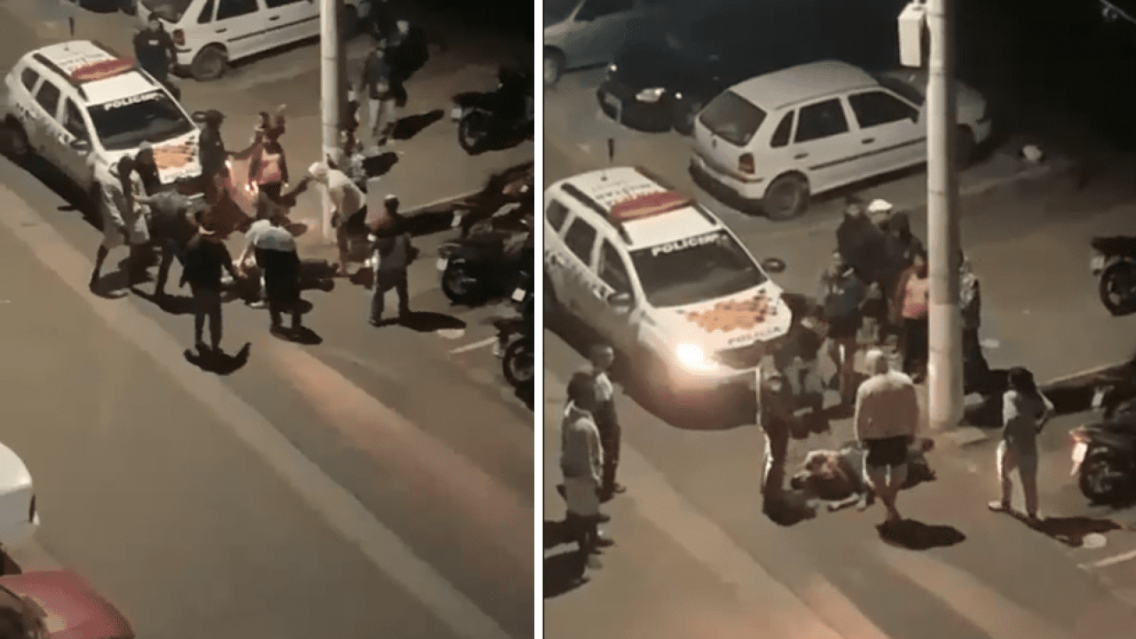 Conflito entre PM e moradores é registrado em Atibaia (Foto: Reprodução / Redes sociais)