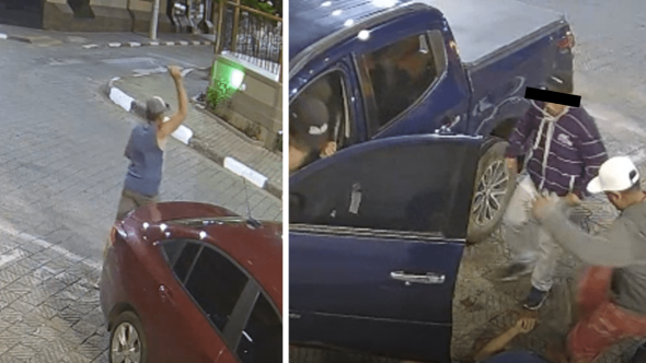 Novas imagens revelam briga que levou homem a ser atropelado pelo próprio carro (Foto: Reprodução / Arquivo Pessoal)