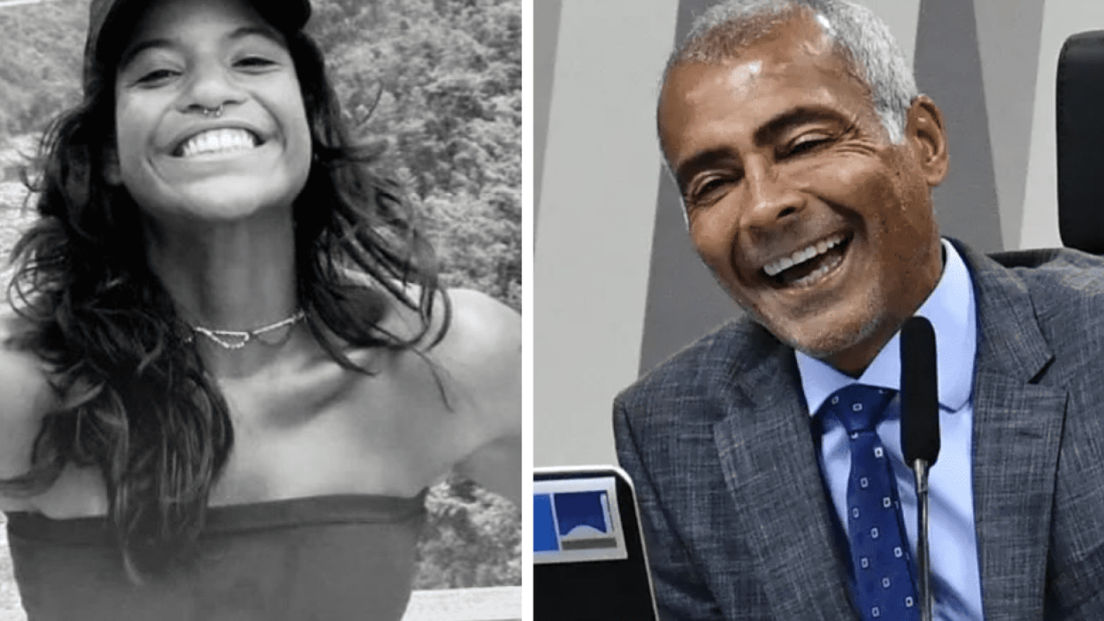 Juliana Marins e o Senador Romário (Foto: Geraldo Magela/Agência Senado)