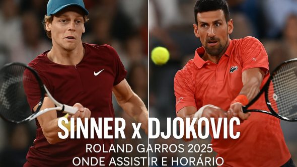 Sinner x Djokovic se enfrentam hoje pela semifinal de Roland Garros 2025.