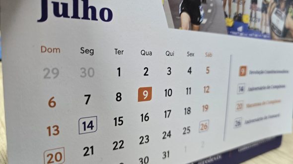 Calendário Data Comemorativa Feriado Folga Julho