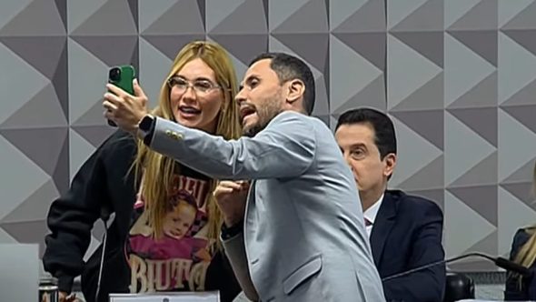 Virgínia Fonseca na CPI das Bets (Foto: TV Senado)