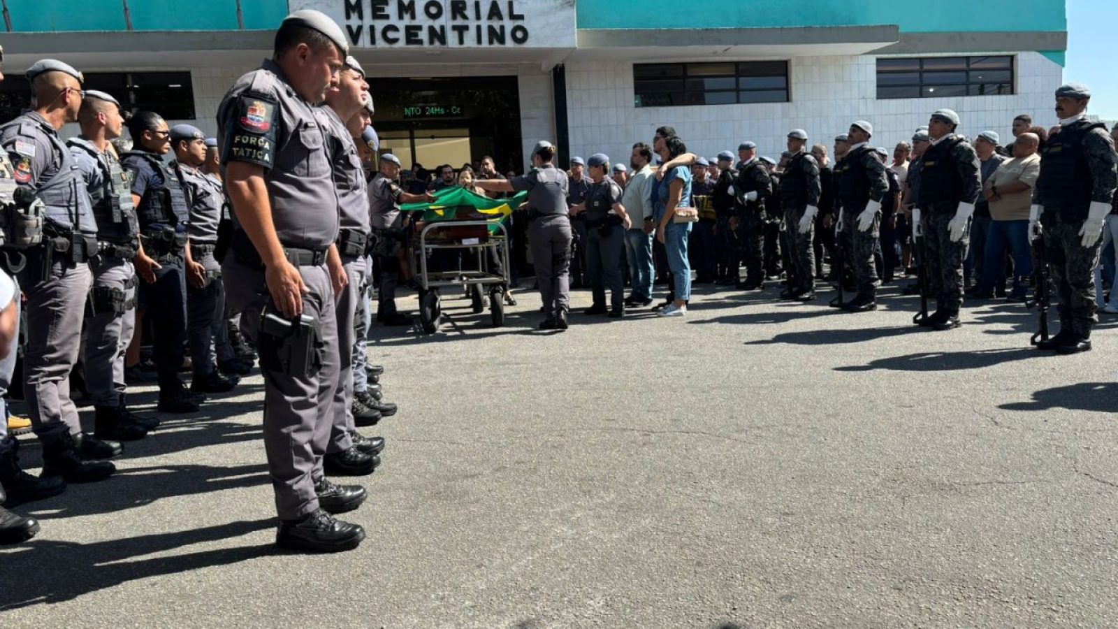 velório pm assassinado em cubatão. Foto: Bianca Midlej/VTV